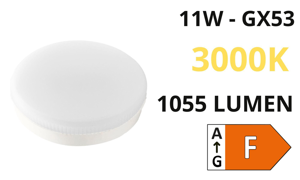 Lampadina led gx53 11w 3000k 1055 lumen ottica 120&deg; toplight