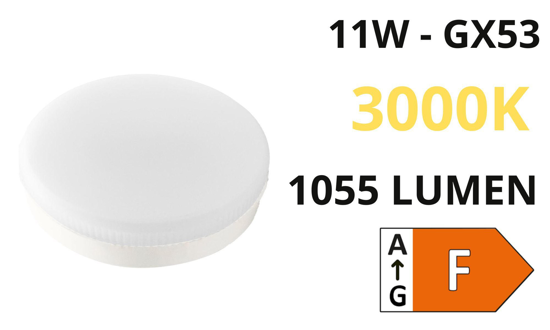 Lampadina led gx53 11w 3000k 1055 lumen ottica 120&deg; toplight