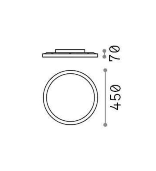 Ideal lux fly pl d45 plafoniera rotonda bianca led 4000k