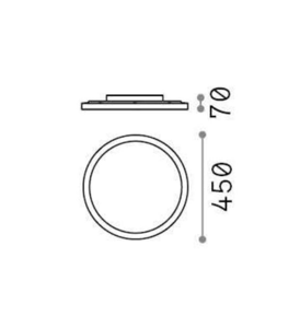 Plafoniera led 4000k fly pl d45 ideal lux nera tonda