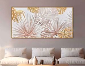 Quadro moderno dolce foresta 120x60 cornice oro per soggiorno