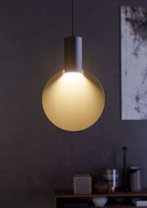 Lampada a sospensione moderna cilindro nero oro per cucina