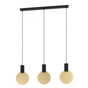 Lampadario per cucina moderna cilindri nero oro