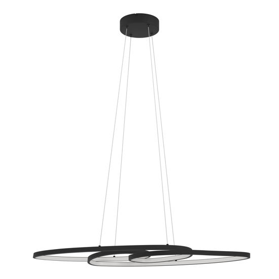 Lampadario per soggiorno moderno nero led 3000k dimmerabile