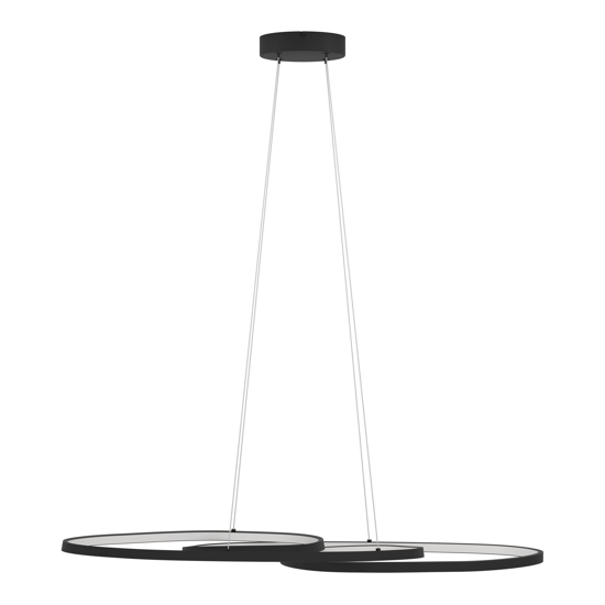 Lampadario per soggiorno moderno nero led 3000k dimmerabile