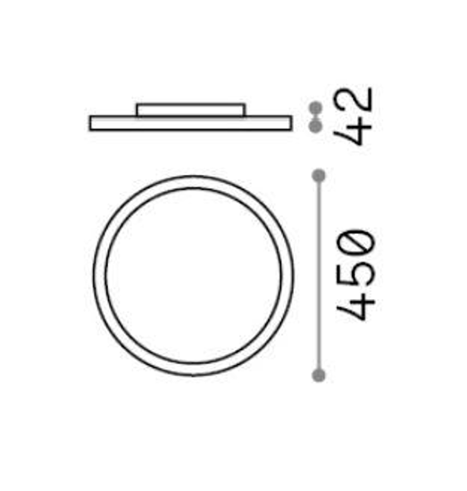 Plafoniera led 4000k ideal lux fly slim pl d45 rotonda