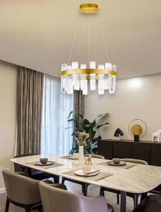 Lampadario led per soggiorno oro 3000k dimmerabile