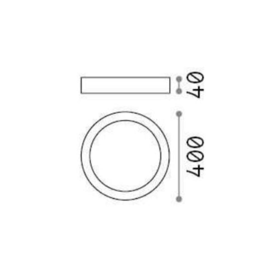 Universal pl d40 round 3000k ideal lux piccola plafoniera tonda bianca