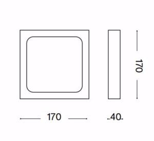 Universal pl d17 square plafoniera led 4000k quadrata bianca