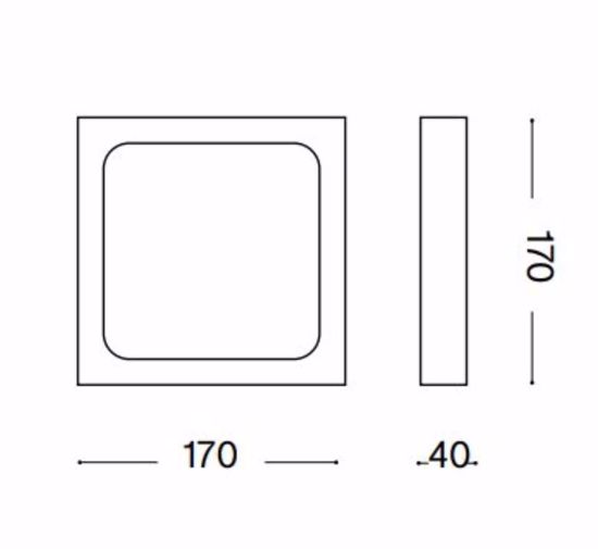 Universal pl d17 square plafoniera led 4000k quadrata bianca