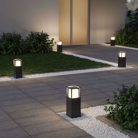 Lampioncino da giardino moderno antracite led 14w cct