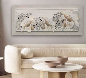 Quadro fiori per soggiorno moderno 155x65