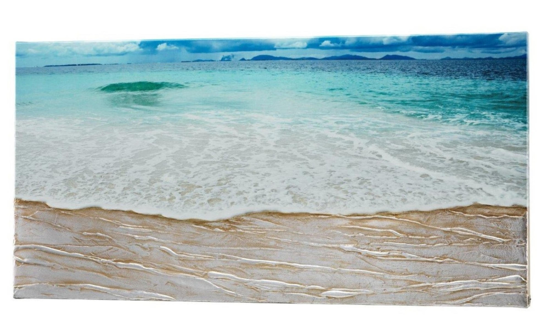 Quadro battigia spiaggia decorato a rilievo 120x60 per soggiorno casa mare