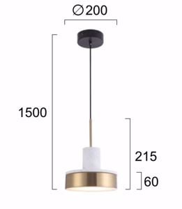 Lampada a sospensione oro marmo bianco per cucina led 9w 3000k