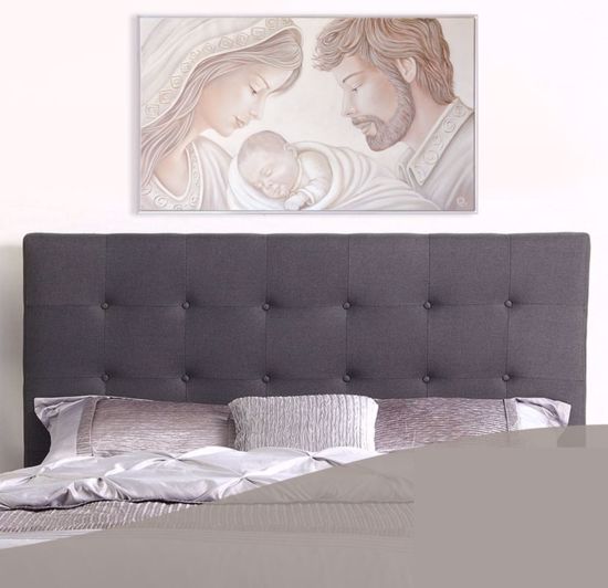 Quadro capoletto classico sacra famiglia 122x72 con cornice capezzale decorato