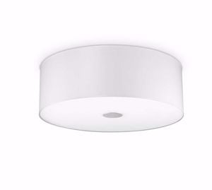 Ideal lux woody pl5 plafoniera moderna tessuto bianco