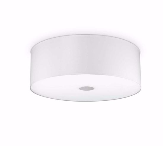 Ideal lux woody pl5 plafoniera moderna tessuto bianco