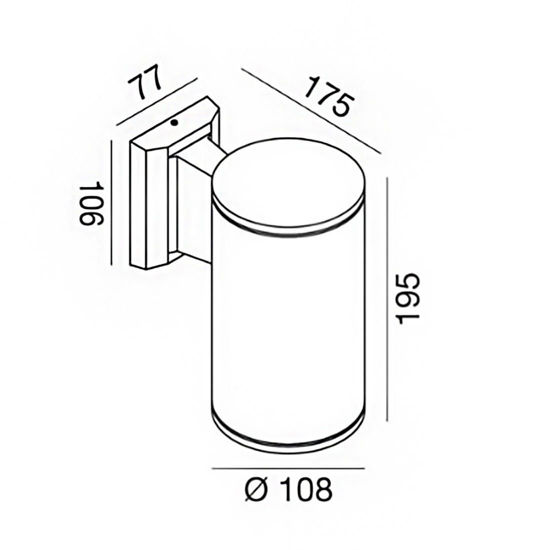 Gea luce applique da esterno monoemissione cilindro ruggine ip65