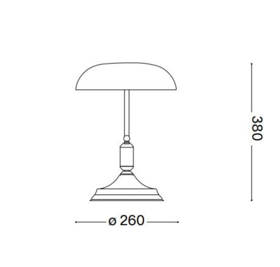 Lawyer tl1 lampada da scrivania churchill vetro bianco cromata ideal lux