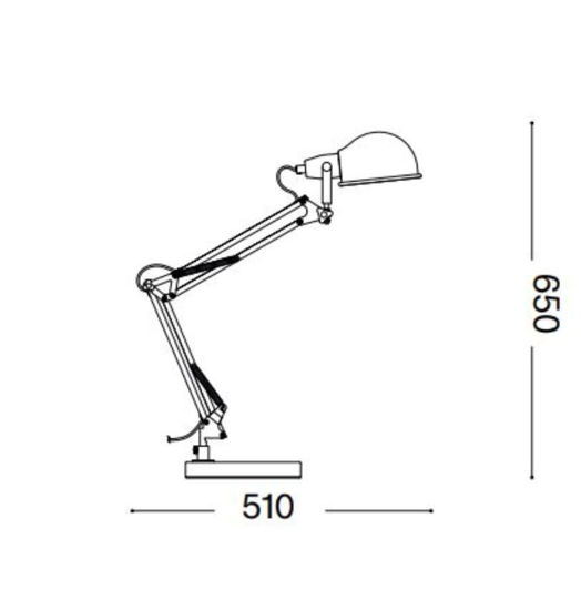 Lampada da scrivania johnny tl1 ideal lux nera snodabile moderna