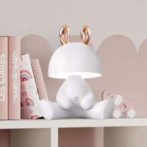 Lampada da comodino bunny bianca per cameretta design moderna