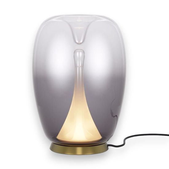 Lampada da tavolo design led 15w 3000k vetro fume