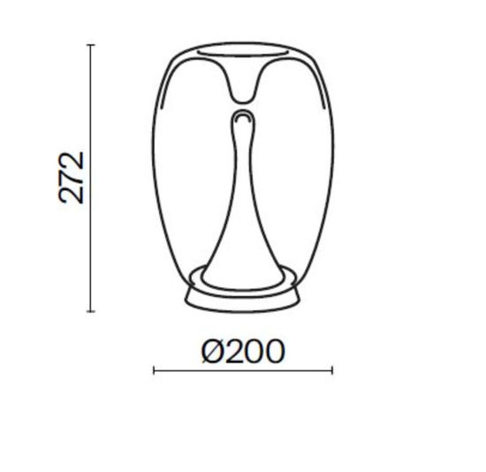 Lampada da tavolo design led 15w 3000k vetro fume