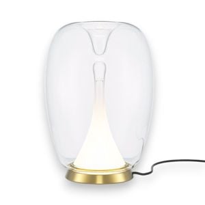 Lampada da tavolo vetro e oro design moderno led 15w 3000k