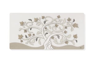 Quadro di legno albero della vita 119x59 moderno bianco rovere