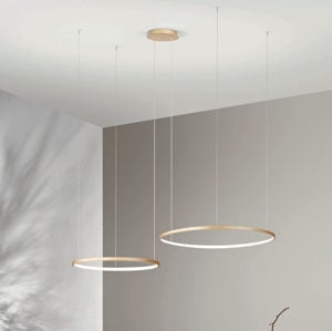 Ondauce soel lampadario moderno led 66w 3000k anelli oro dimmerabile