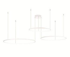 Grande lampadario moderno soel 3 ondaluce bianco led 103w cct dimmerabile