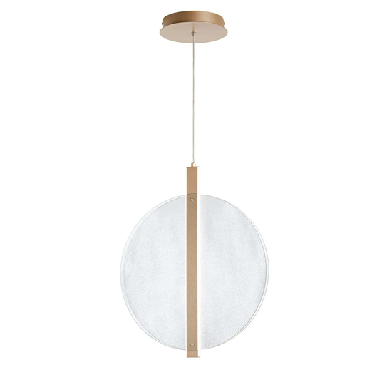 Lampadario da cucina moderna vetro trasparente e oro led 24w juis ondaluce