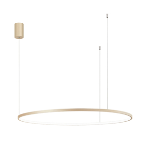 Lampadario moderno cerchio oro 100cm led 47w 3000k dimmerabile soel ondaluce