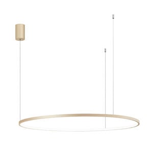 Lampadario moderno anello oro 100cm led 47w 3000k dimmerabile soel ondaluce