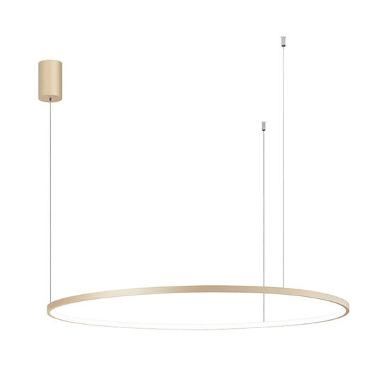 Lampadario moderno anello oro 100cm led 47w 3000k dimmerabile soel ondaluce