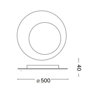 Ideal lux iride pl d50 plafoniera led 3000k nera sottile