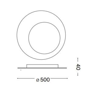 Ideal lux iride pl d50 plafoniera  bianca led 17w 3000k