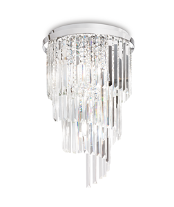 Carlton pl8 ideal lux plafoniera contemporanea a cascata cromo