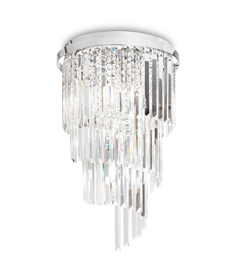 Carlton pl8 ideal lux plafoniera classica a cascata cromo