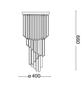 Carlton pl8 ideal lux plafoniera classica a cascata cromo