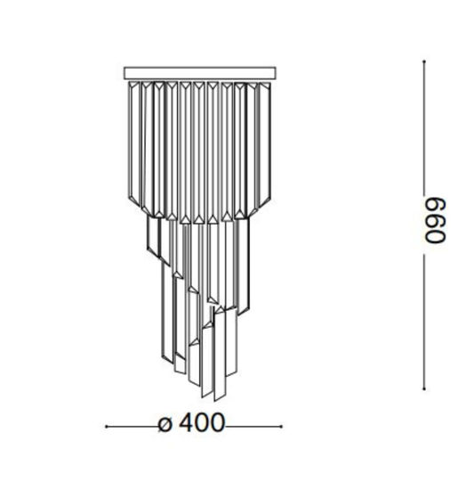 Carlton pl8 ideal lux plafoniera classica a cascata cromo