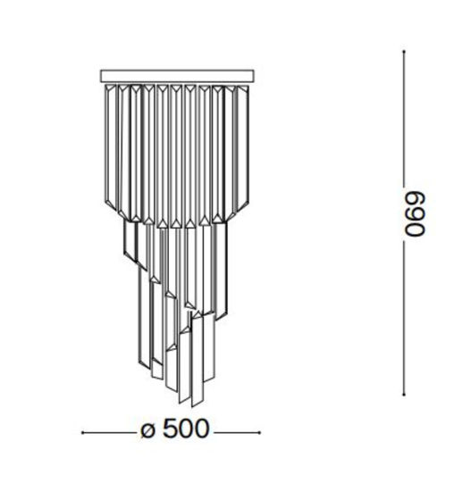 Ideal lux carlton pl12 plafoniera classica cristalli cromo