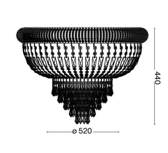 Plafoniera contemporanea ideal lux dubai pl6 cromo cristalli