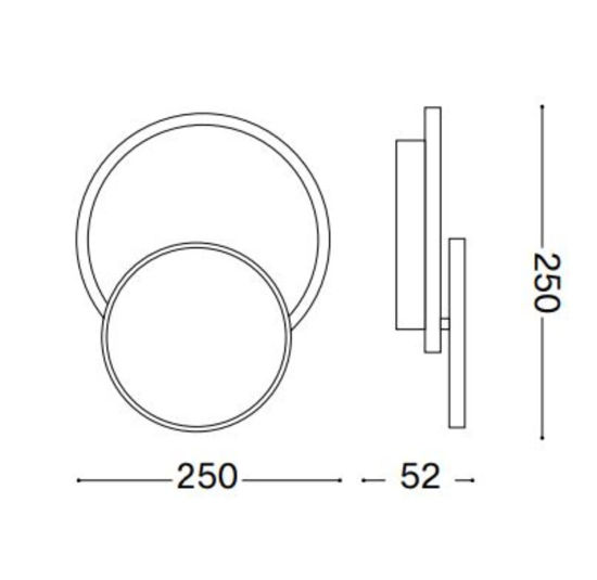 Ideal lux pouche ap round applique led 3000k moderna