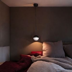 Lampadario da comodino per camera da letto led 5w 3000k nero