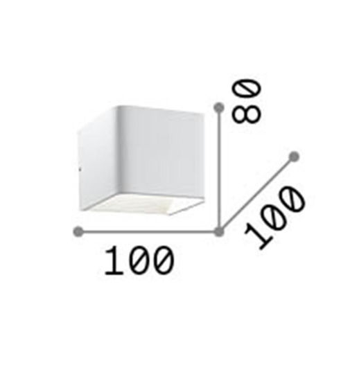 Click ap d10 ideal lux applique led 5,5w 3000k cubo bianco