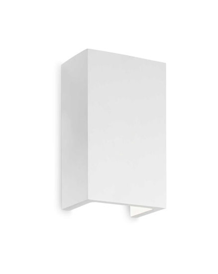 Ideal lux flash ap1 high applique in gesso bianco rettangolare