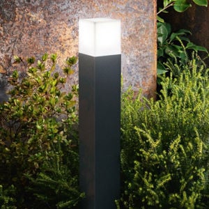 Gea luce aditi lampione da giardino antracite moderno quadrato