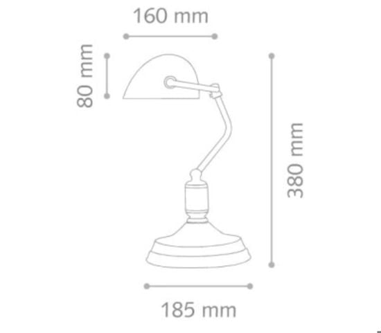 Lawyer tl1 lampada ministeriale churchill da scrivania vetro verde ottone scuro ideal lux