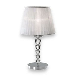 Pegaso tl1 big ideal lux lampada da tavolo contemporanea cristallo paralume organza